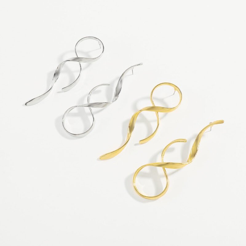 Surround earrings, minimalist personality, asymmetrical geometry - Image 4