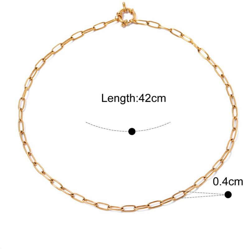 18K gold classic retro chain design light luxury style necklace - Image 3