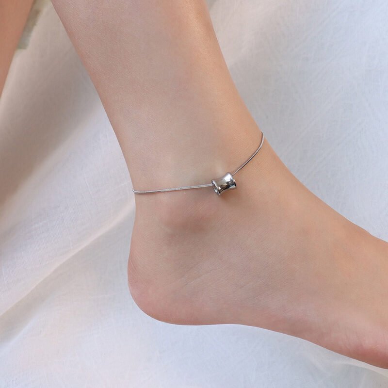 18K gold noble personality small waist design light luxury style anklet - Image 2