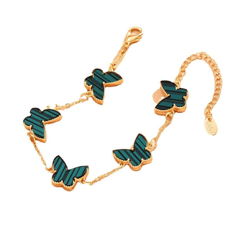 18K Gold Butterfly/Clover Design Exquisite Unique Bracelet - Image 3