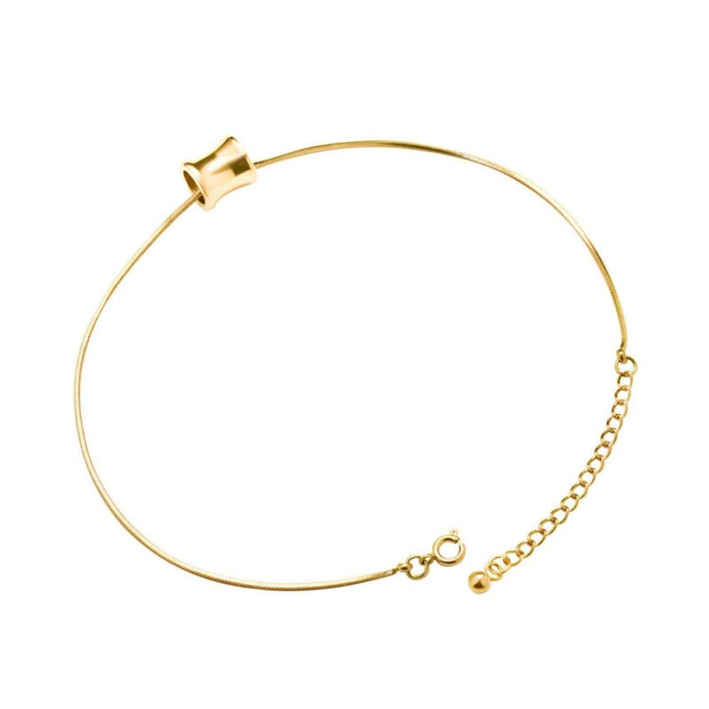 18K gold noble personality small waist design light luxury style anklet - Image 5