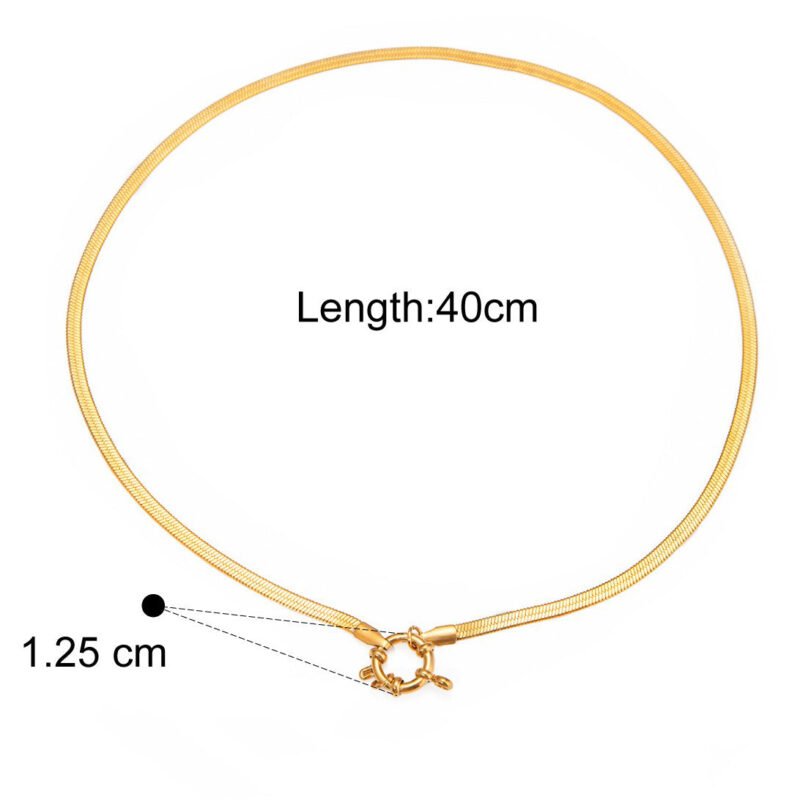 18K gold classic retro chain design light luxury style necklace - Image 7