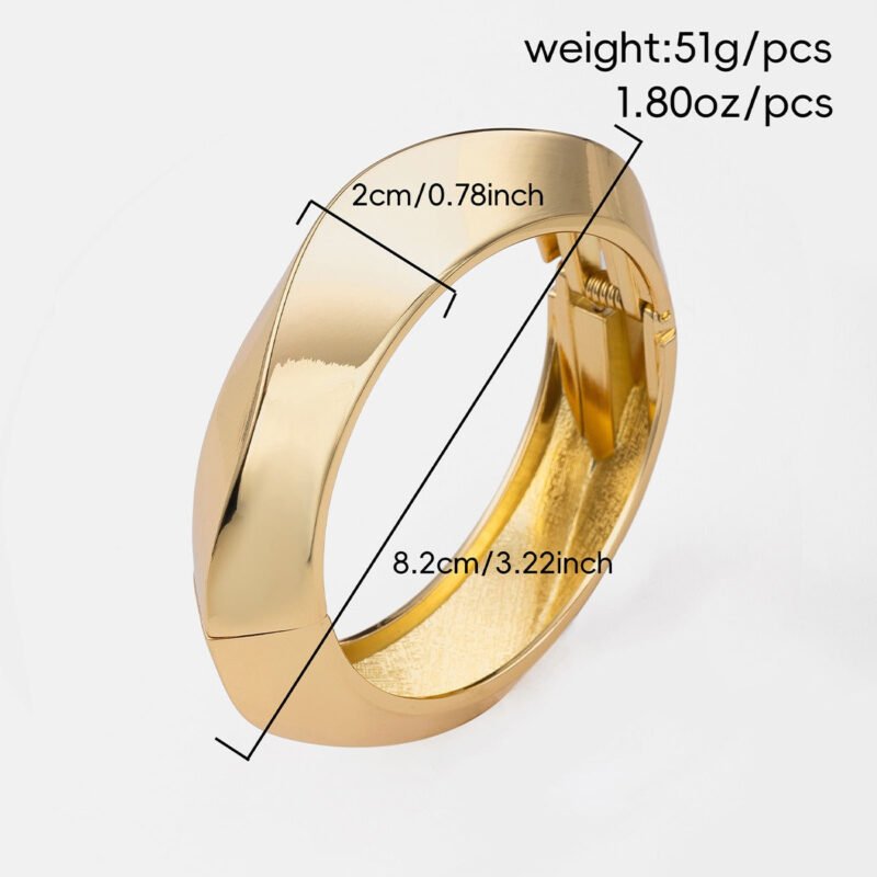 18K gold geometric ring design fashionable personality bracelet - Image 2