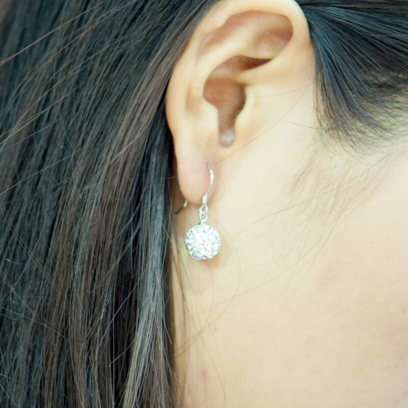 Shining Ball CZ 925 White Women 925 Sterling Sliver Dangling Earrings - Image 5
