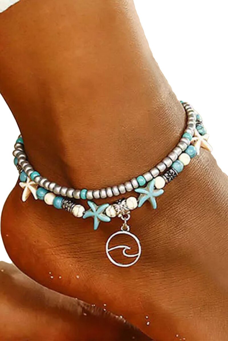 Sky Blue Beach Double Anklet - Image 4