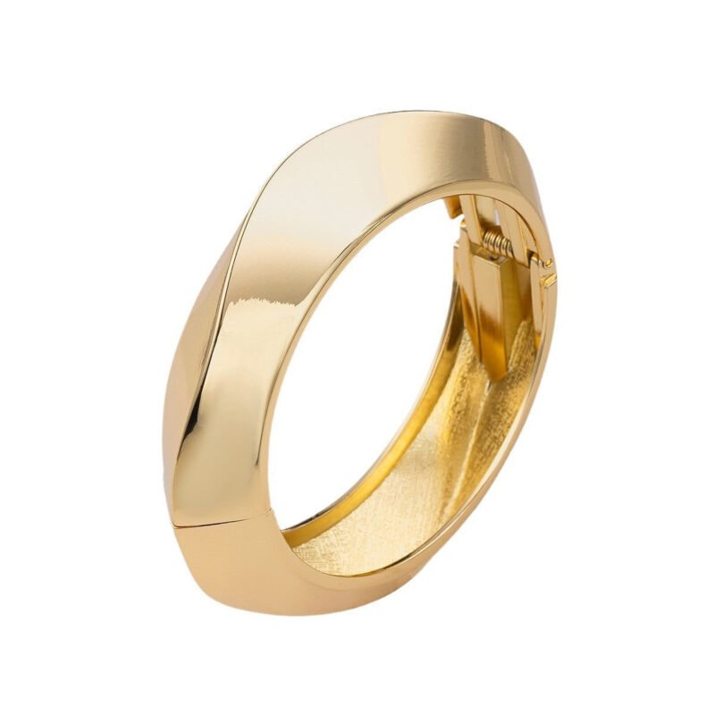 18K gold geometric ring design fashionable personality bracelet - Image 4