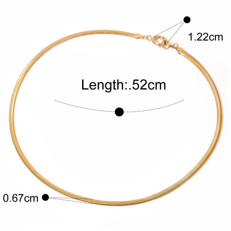 18K gold classic retro chain design light luxury style necklace - Image 9